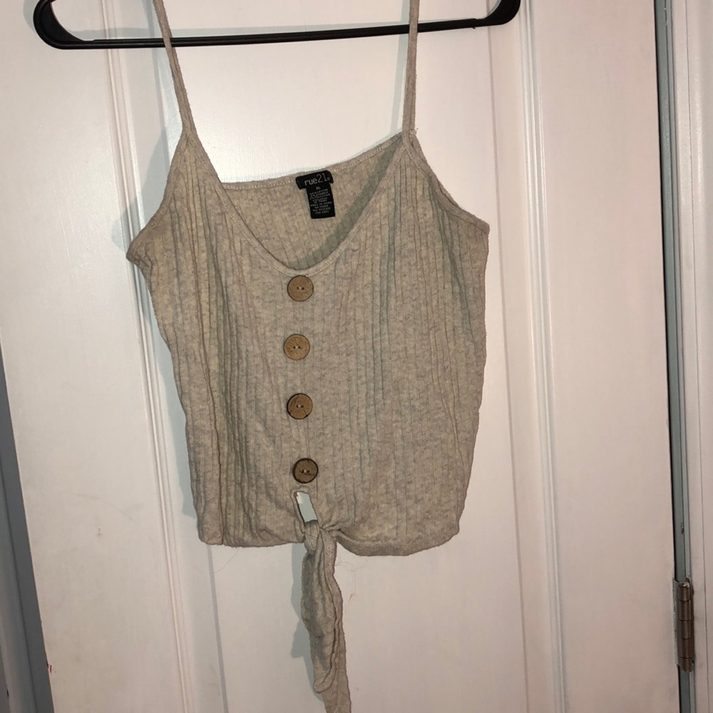 beige cropped tank top